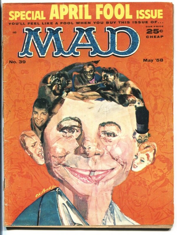 MAD MAGAZINE #39-APRIL FOOL ISSUE-WOOD-ORLANDO-DRUCKER-1958 FR