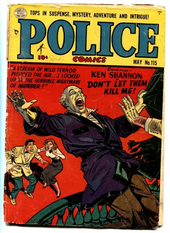 Police Comics #115 1952- Reed Crandall- Golden Age pre-code