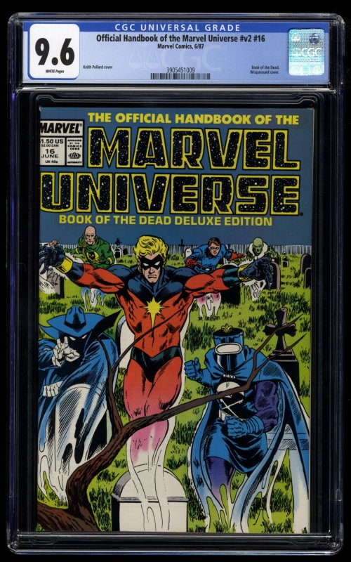 Official Handbook of the Marvel Universe #16 CGC NM+ 9.6 White Pages