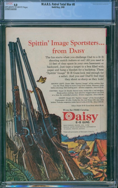 M.A.R.S. Patrol Total War #8 CGG 4.0 - 1969