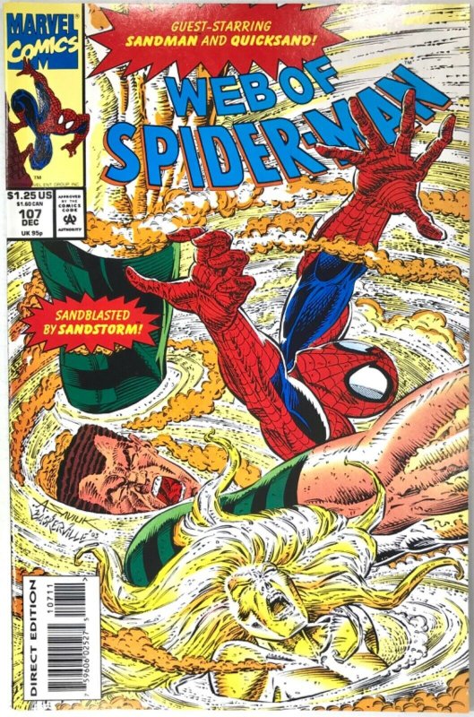 Web Of Spider-Man Comic Edición 107 — 32 páginas $1.25 cubierta — 1993 Marvel Universe 