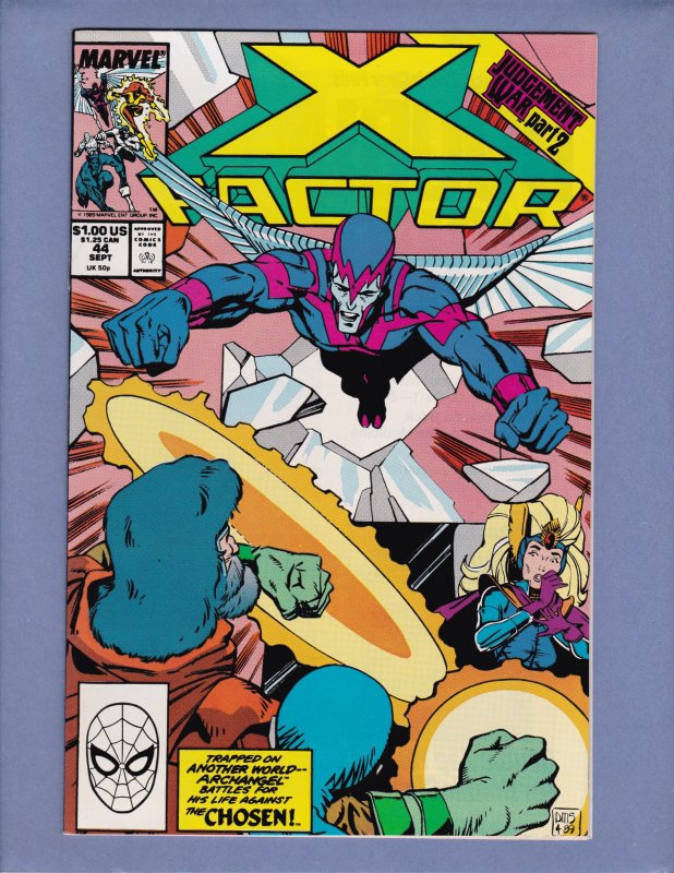 X-Factor #44 VF/NM Front/Back Cover Scans Marvel 1989