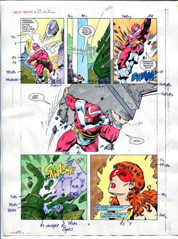 Justice Machine #24 Page #2 1988 Original Color Guide
