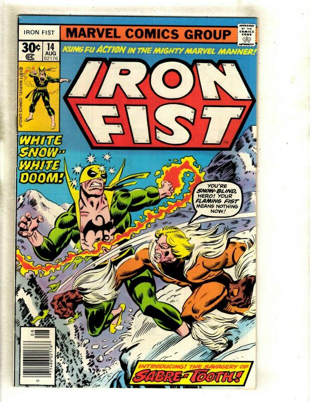 Iron Fist # 14 NM- Marvel Comic Book 1st Sabretooth X-Men Wolverine Storm GK1