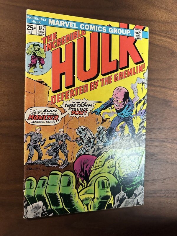 Incredible Hulk #187 FN- Herb Trimpe Cover (Marvel 1975)