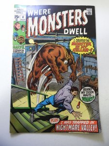 Where Monsters Dwell #4 (1970) FN- Condition