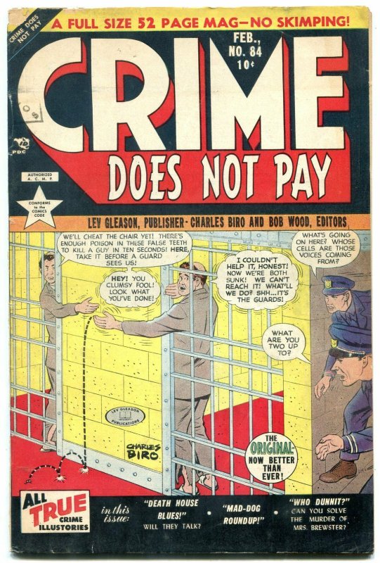 CRIME DOES NOT PAY #84-PRISON-CHARLES BIRO-PRE CODE VG/FN