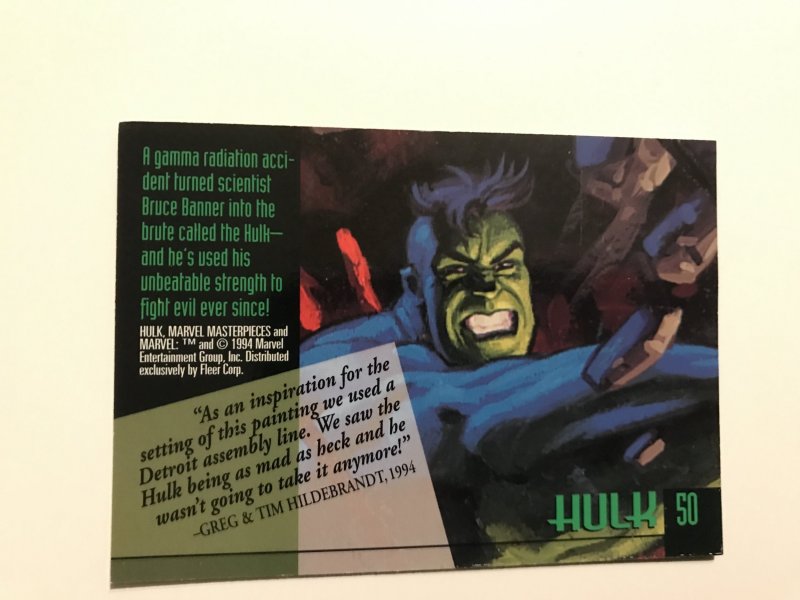 HULK #50 card : 1994 Marvel Masterpieces, NM; Hilderbrandt art