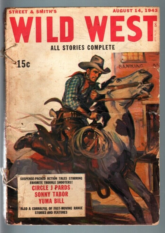 WILD WEST WEEKLY 8/14/1943-WESTERN PULP-SONNY TABOR G