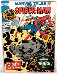 Marvel Tales #30 Spider-Man Ka-Zar Rhino Marvel Comics 1971 FN            EB917