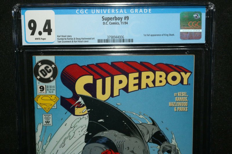 Superboy #9 - 1st Full App of King Shark - CGC Grade 9.4 - 1994