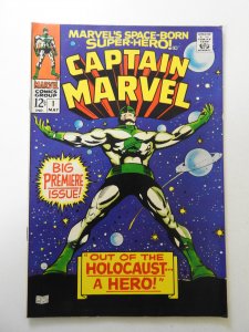 Captain Marvel #1 (1968) VG+ Condition centerfold detached bottom staple
