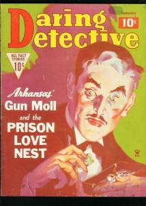 DARING DETECTIVE SEPT 1935-BEARDED GIANT-GUN MOLL-TRUE CRIME FN