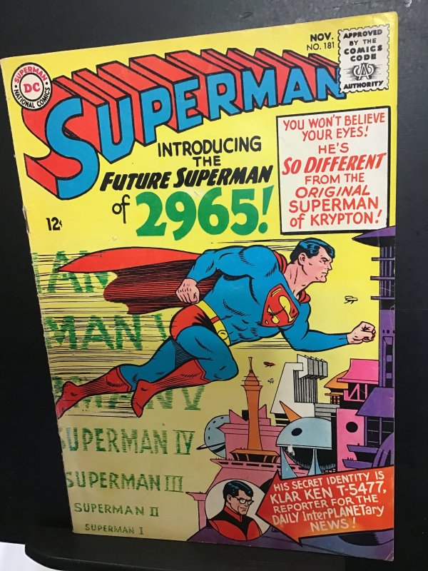 Superman #181 (1965) high-grade first superman 2965 wow! Oregon CERT! VF+