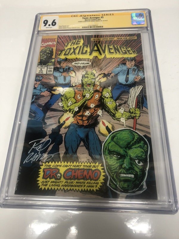 Toxic Avenger (1991) # 5 (CGC 9.6 SS) Signed & Sketch Rodney Ramos * Census = 1