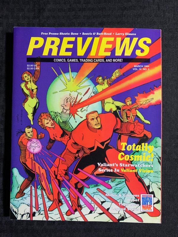 1994 March PREVIEWS Magazine FVF 7.0 Valiant / Martha Goes to War with 2 Inserts