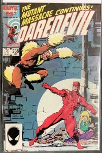 Daredevil #238 (1987, Marvel) Daredevil Vs Sabretooth. Mutant Massacre. NM