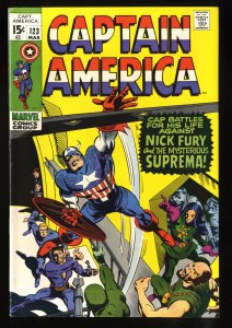 Captain America #123 VF+ 8.5 White Pages