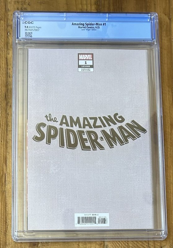 Amazing Spider-Man #1 Greg Land 1:100 Virgin Variant CGC 9.8 2025