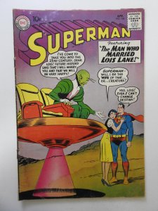 Superman #136 (1960) GD+ Condition! Moisture damage, rust bottom staple