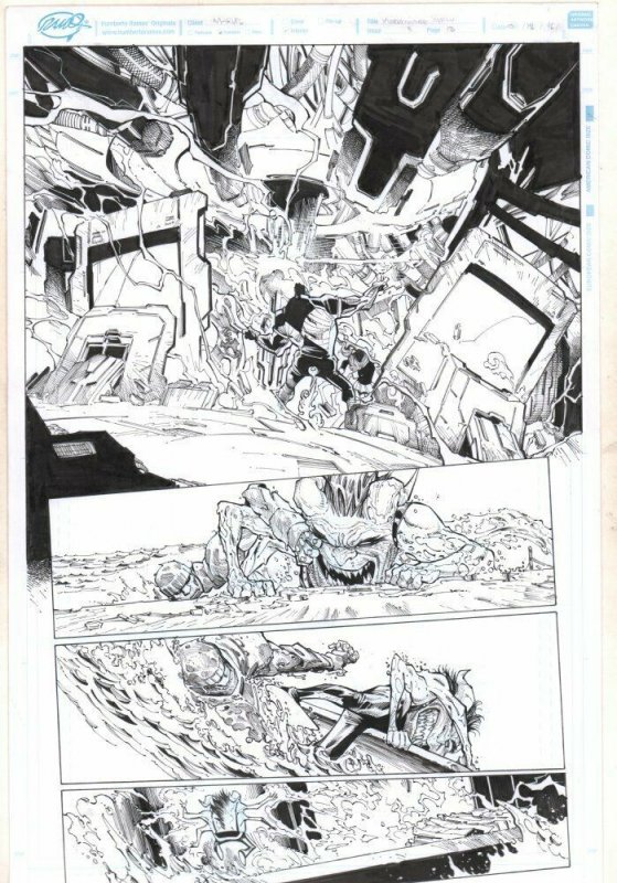 Extraordinary X-Men #8 p.13 - Colossus Splash - 2016 art by Humberto Ramos