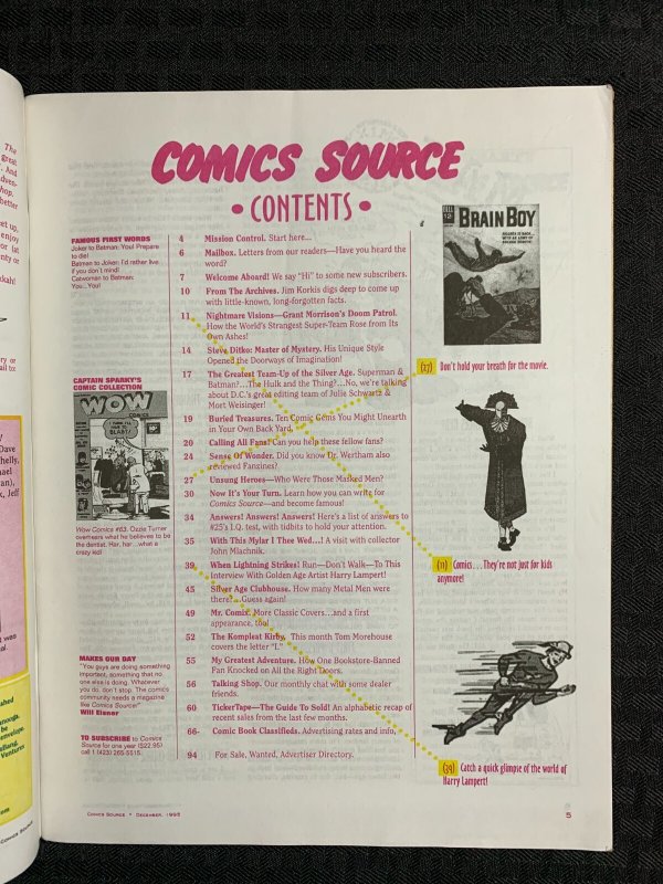 1995 COMICS SOURCE Magazine #27 FN+ 6.5 Hawkman / Johnny Thunder / The Whip