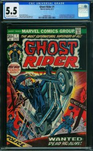 • Ghost Rider #1 (1973) 1st Hellstrom SOS! CGC 5.5 / DP415-SBD-01
