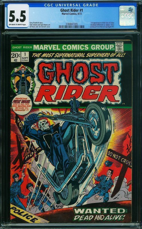 • Ghost Rider #1 (1973) 1st Hellstrom SOS! CGC 5.5 / DP415-SBD-01
