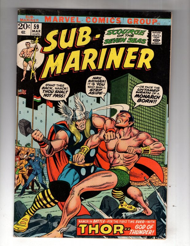 Sub-Mariner #59 (1973) Thor vs Subby! / MC#30