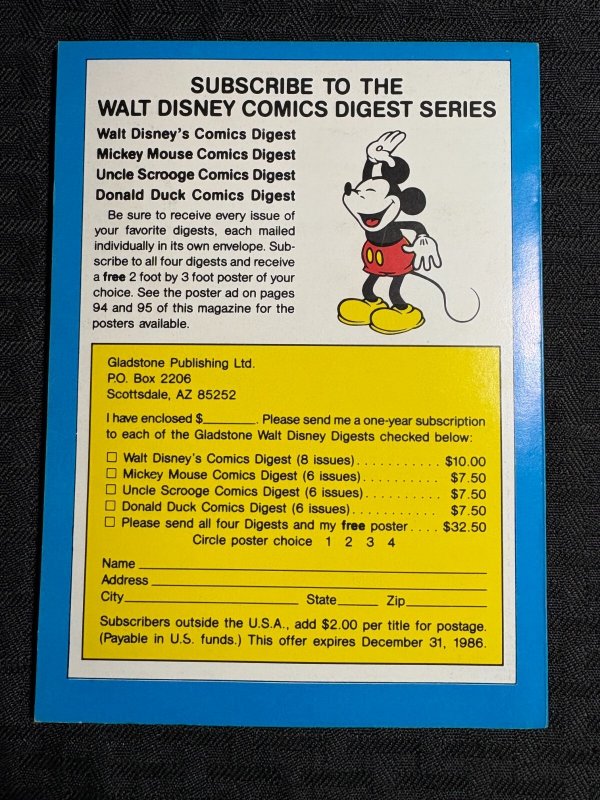 1987 Walt Disney's UNCLE SCROOGE Gladstone Comics Digest #2 FN+ 6.5