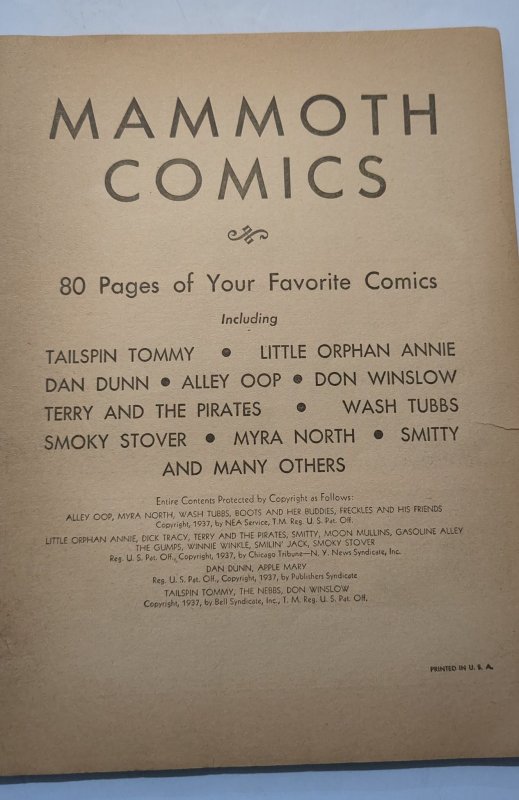 Mammoth Comics (1938) Good 2.0 SCARCE