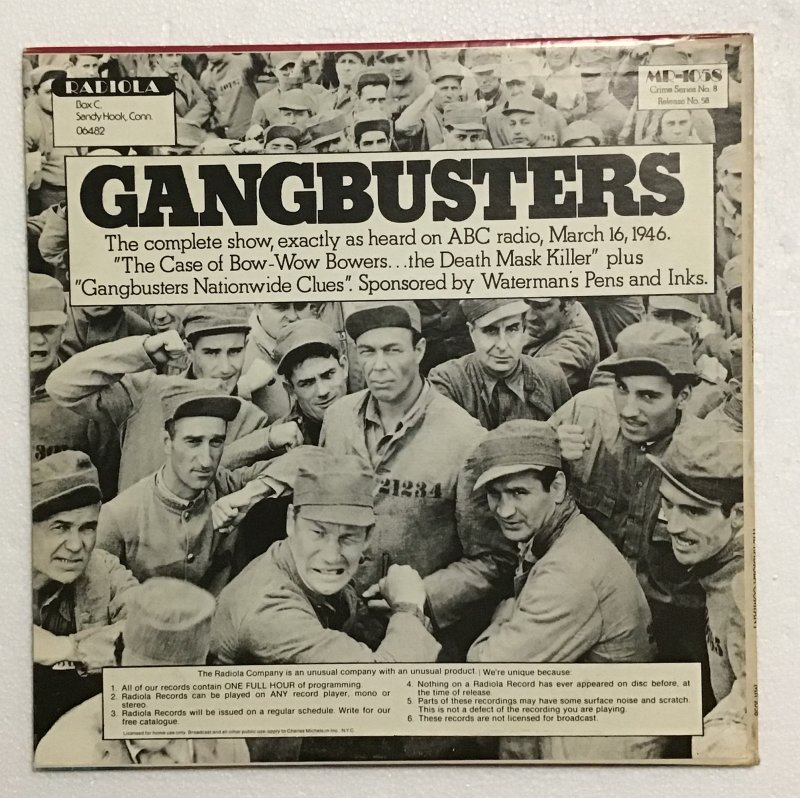 Gangbusters: Record, LP, MR-1058, 33 1/3 RPM, 12 inch