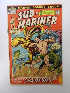 Sub-Mariner #54 (1972) VG+ condition writing back cover