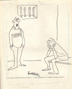 Prison Food Gag - National Enquirer Early 1970's art by Joe Buresch