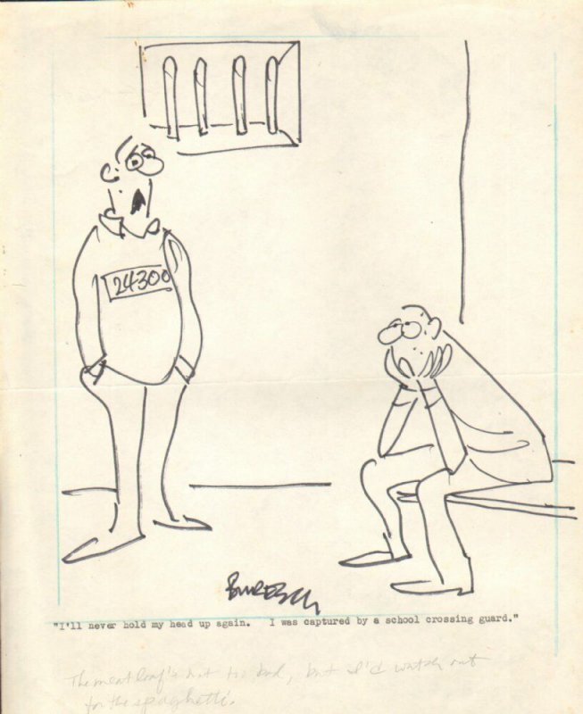 Prison Food Gag - National Enquirer Early 1970's art by Joe Buresch