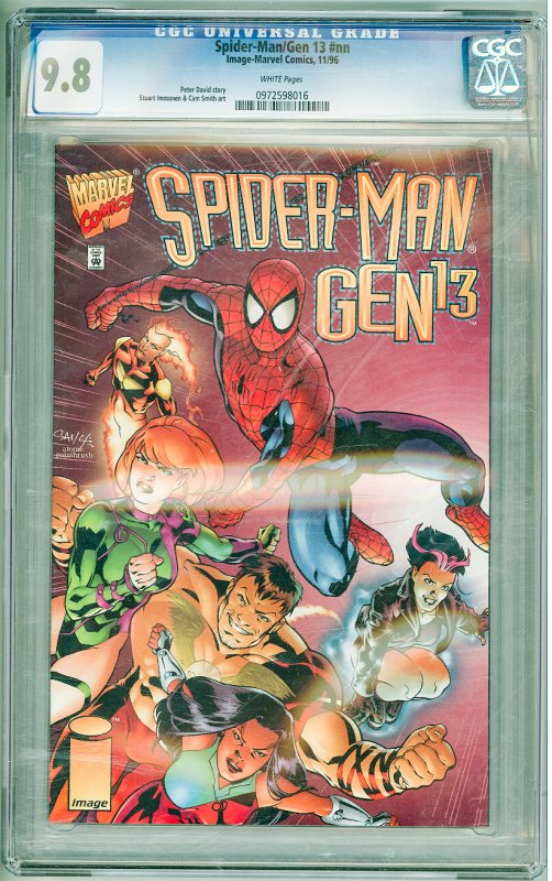 Spider-Man/Gen 13 (1996) CGC 9.8! crack back of slab