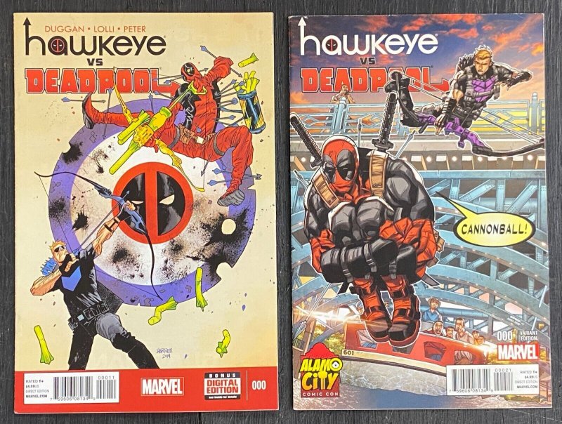 Hawkeye vs. Deadpool (2014) #0 Cover A NM- + Alamo City #0 Variant Spider-Gwen