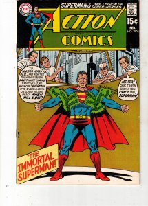Action Comics #385 1970 NM- PRICE DROP! $85. 1st Immortal Superman! COVELL CERT!
