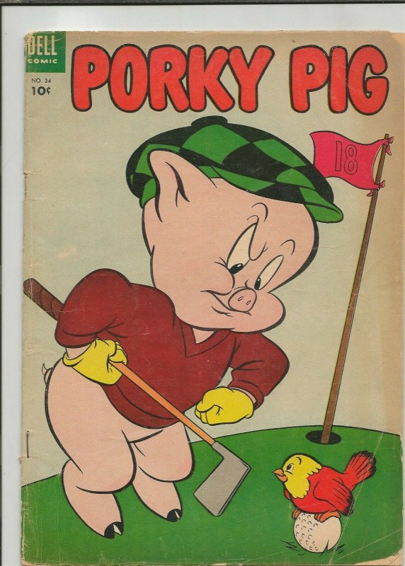 Porky Pig #34 ORIGINAL Vintage 1954 Dell Comics Looney Tunes