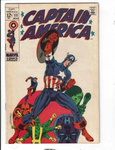 Captain America # 111 VF Marvel Comic Book Jim STERANKO Bucky Hulk Avengers TD1