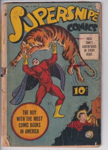 SUPERSNIPE COMICS V2#5 (Oct 1944) FA 1.0, cover detached. See description