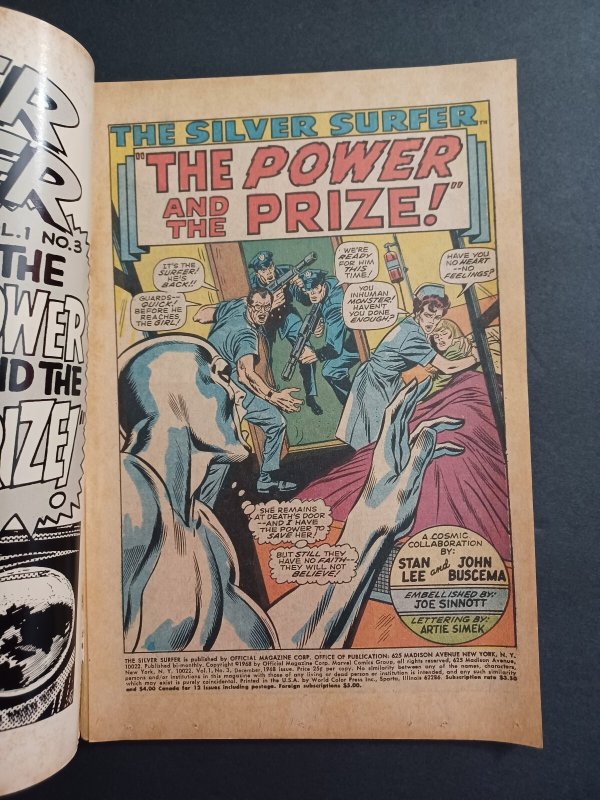 Silver Surfer #3 1st Appearance Mephisto - KEY - John Buscema - 1968 - (-VF)