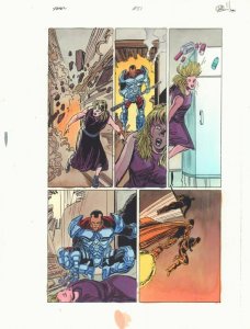 Steel #51 p.11 Color Guide Art - Glenn Gammeron Crashes In - 1997 by John Kalisz