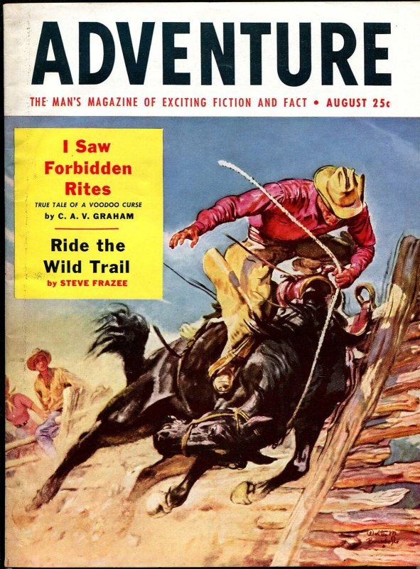 Adventure 8/1954-Walter Baumhofer-midget auto races-pulp fiction-Frazee-FN-