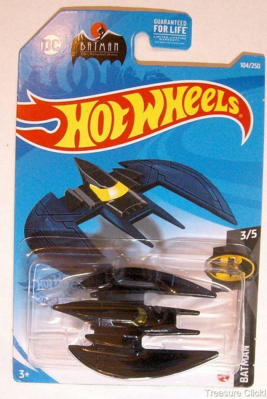 Hot Wheels - DC Batman - Batplane - 104/250 - 3/5 - Black - 2020 Pin Stripes 