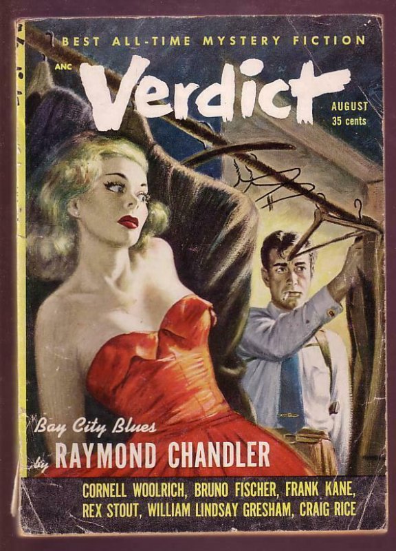 VERDICT 1953 #3-RAYMOND CHANDLER-WOOLRICH-MYSTERY -PULP G/VG