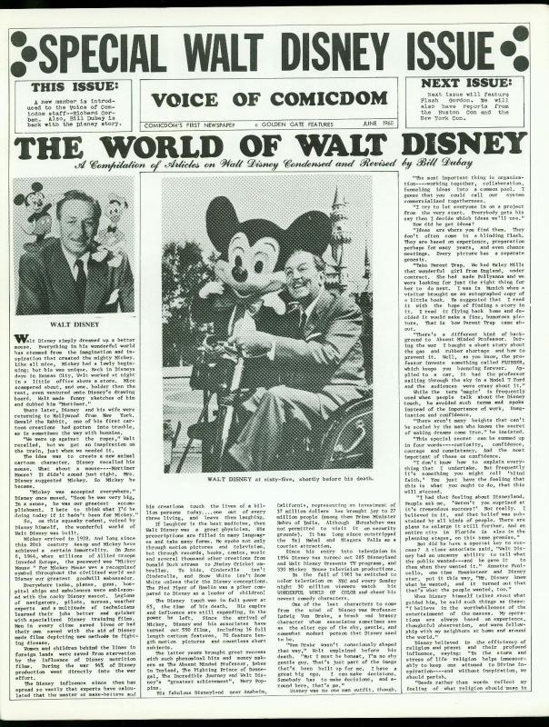 Voice of Comicdom Fanzine #12 1968- Walt Disney- 1st Corben comic FN