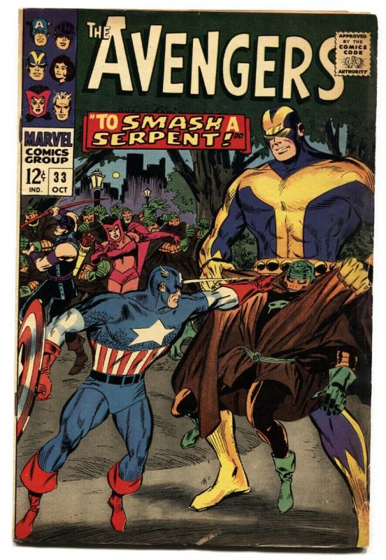 THE AVENGERS #33 1966 CAPTAIN AMERICA IRON MAN MARVEL fn- 