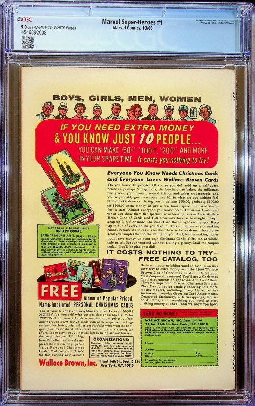 Marvel Super-Heroes King-Size Special (1966) - CGC 9.0- Cert#4546892008