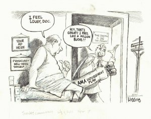 Patient Feels Lousy While Doc Goes Golfing Chicago Sun-Times art by Jack Higgins